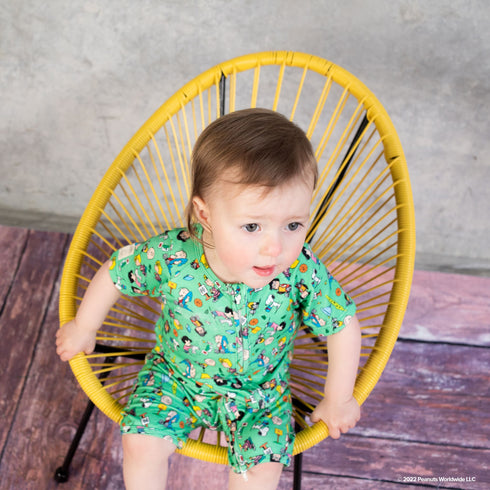 Monarch Store Bamboo Romper (Bootysuit) V3.0 SHORT SLEEVED : Snoopy - The Green Collection